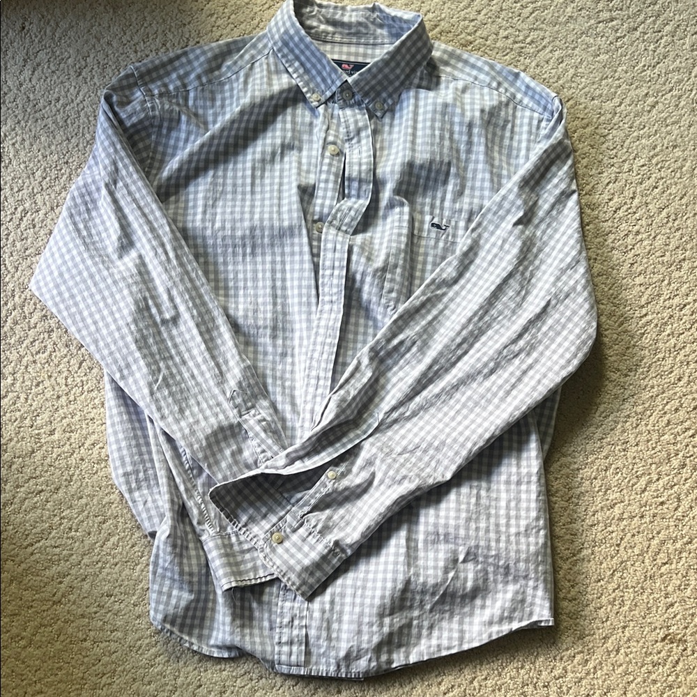 Vineyard Vines Blue Gingham Button Down Shirt